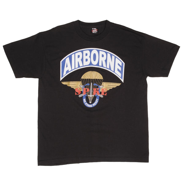 Vintage Us Army Airborne Spke Tee Shirt 1990S Size XL Made in USA With Single Stitch
