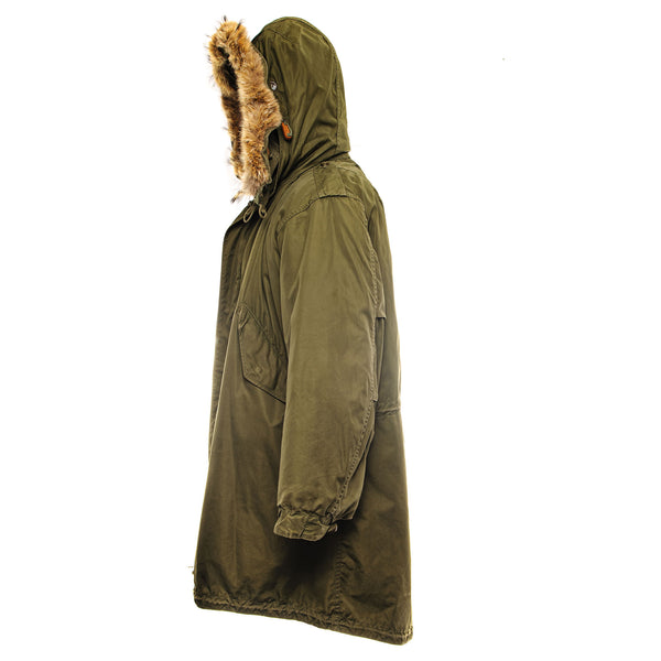 US ARMY M-1951 M51 FISHTAIL PARKA COMPLETE COYOTE FUR 1952 MEDIUM W LINER