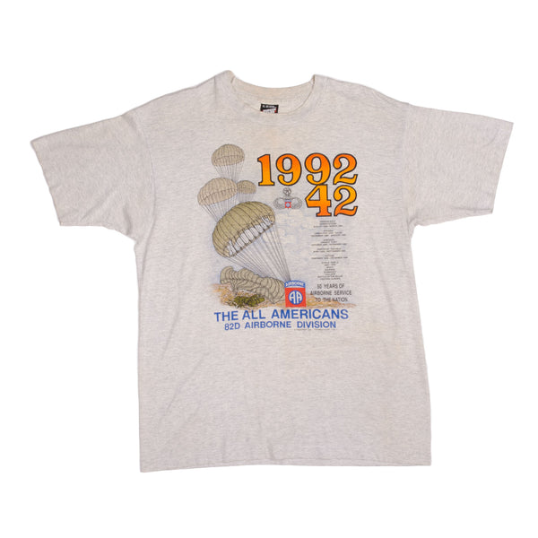 Vintage Usaf Us Air Force 50 Years Of 82D Airborne Service 1942 - 1992 Tee Shirt Size Xl Made In USA With Single Stitch Sleeves