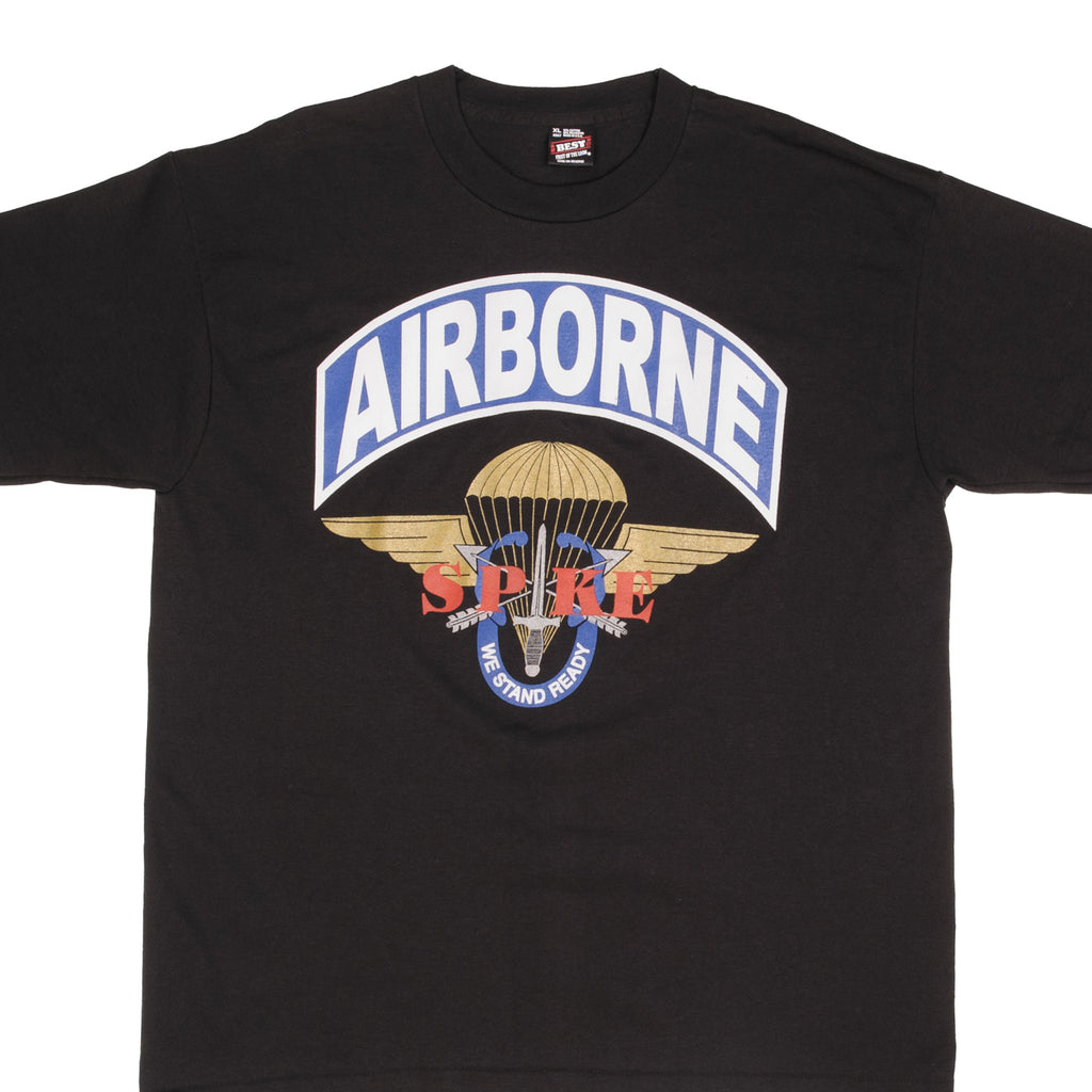 Vintage Us Army Airborne Spke Tee Shirt 1990S Size XL Made in USA With Single Stitch