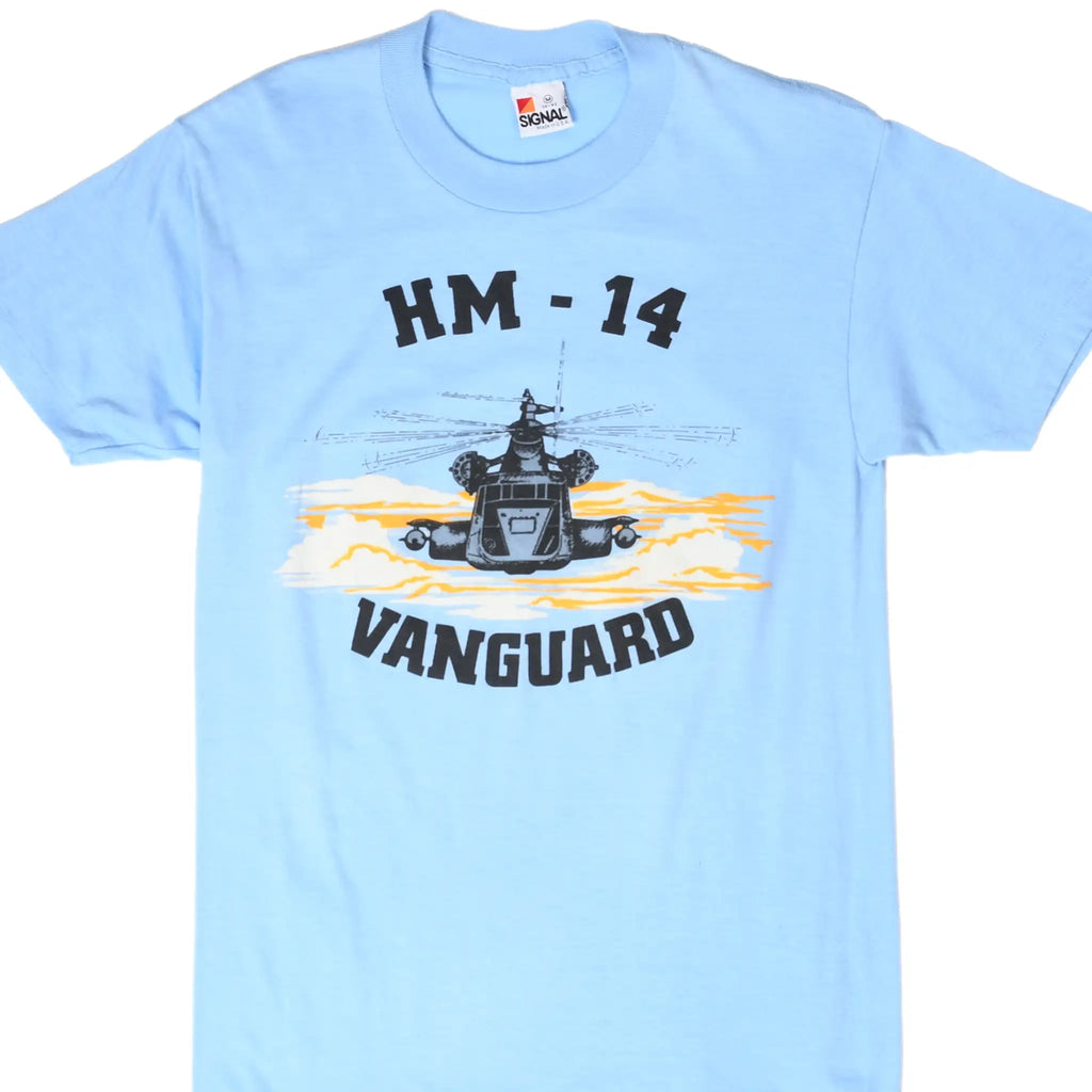 VINTAGE USN US NAVY HM-14 VANGUARD HELICOPTER TEE SHIRT 1980S SMALL MADE IN USA