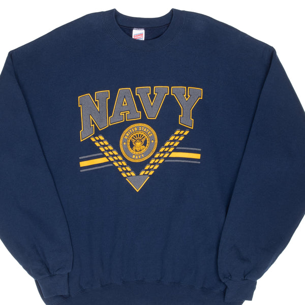 Vintage Usn Navy United States Navy Blue Sweatshirt 2000S Size 2XL Made In Usa
