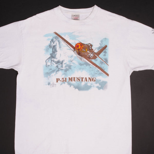 Vintage USAF US Air Force P-51 Mustang By Avirex Tee Shirt 1994 Size XL