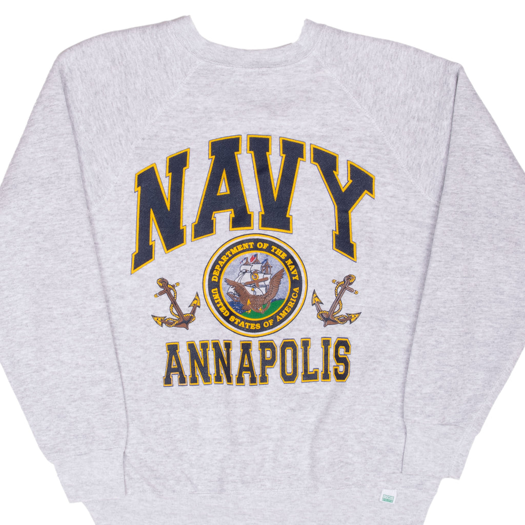 Vintage Usn Us Navy Annapolis Discus Athletic Sweatshirt 1990S Size Medium Made Usa