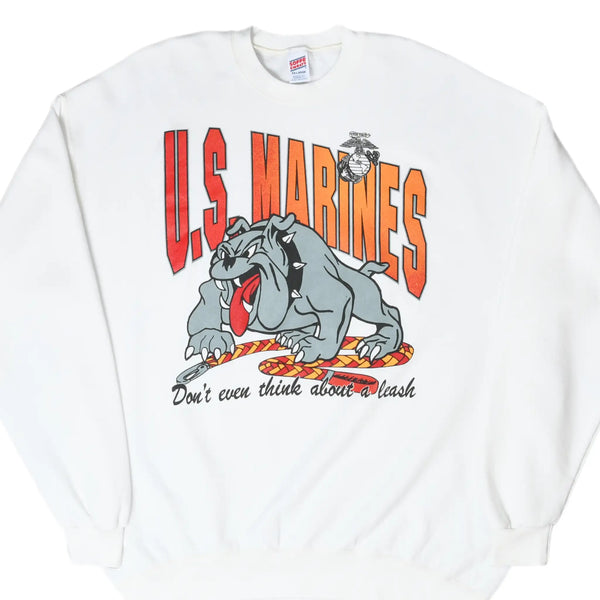 VINTAGE USMC MARINES BULLDOG SWEATSHIRT 2XL 1990S MADE IN USA