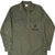 Front of olive green USMC P64 sateen utility shirt with two chest pockets and USMC emblem