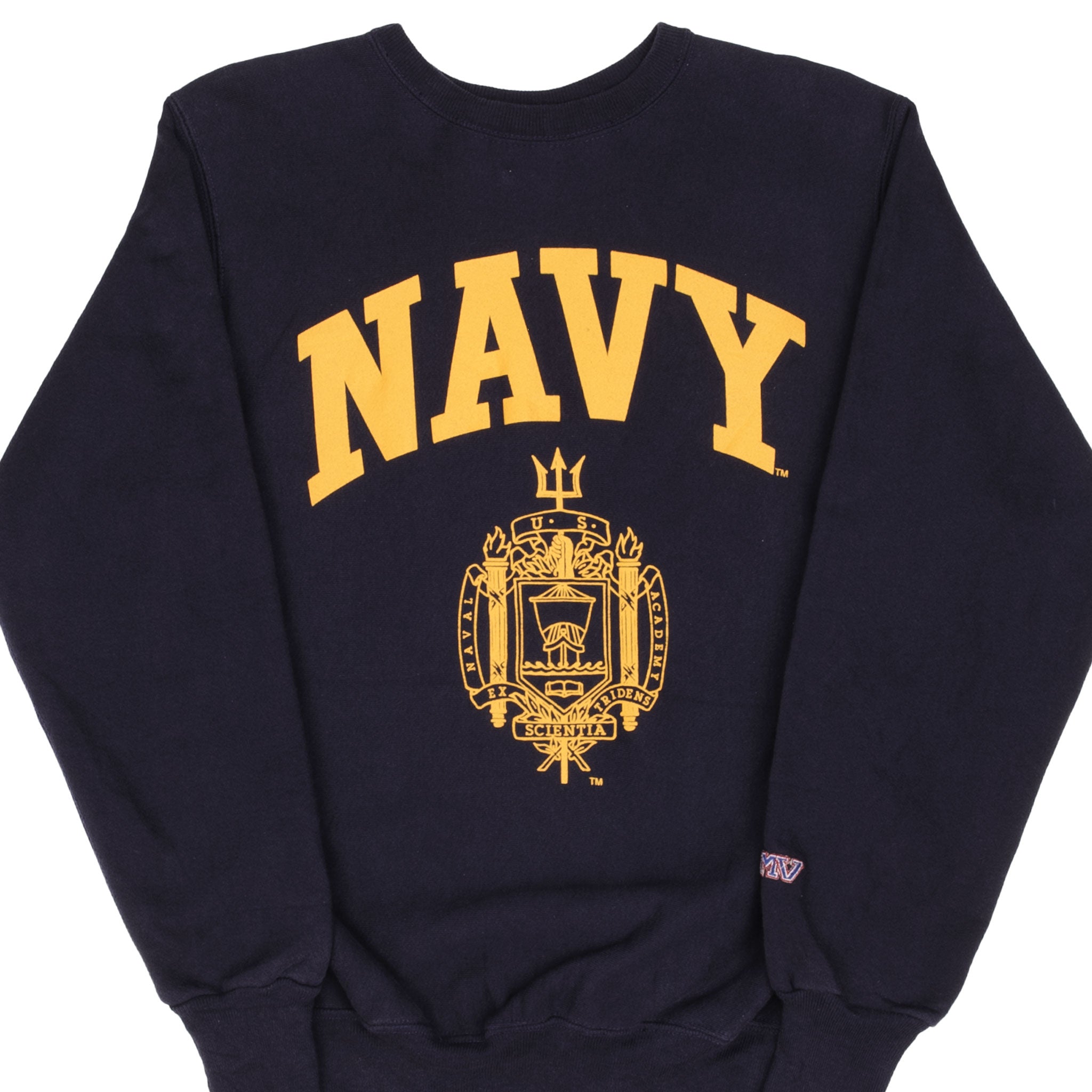 VINTAGE USN US NAVY REVERSE WEAVE BLUE SWEATSHIRT SIZE SMALL MADE IN USA