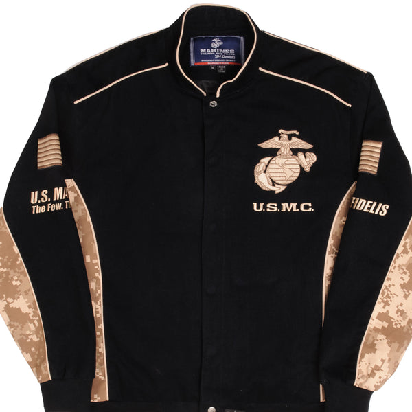 Vintage USMC Us Marine Corps Souvenir Bomber JH Nascar Style Jacket Size XL