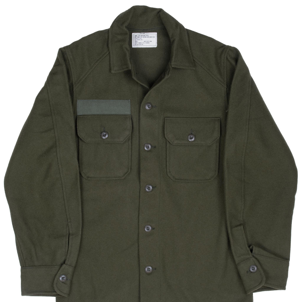 Vintage Us Army Og 108 Wool Shirt Patched 1977 Size Small Nos