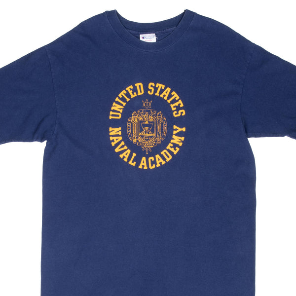 Vintage Us Naval Academy 1990S Champion Tee Shirt Large Made In Usa With Single Stitch Sleeves