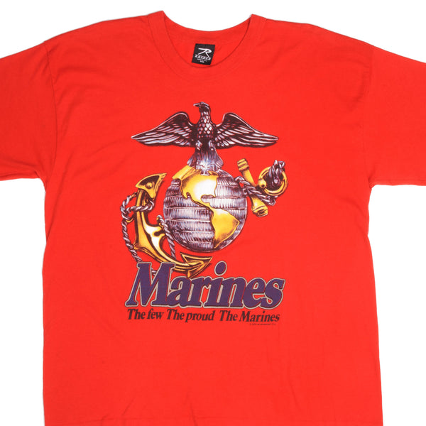 Vintage USMC United States Marines Corporation The Few The Proud The Marines Tee Shirt 1993 Size XL Made In USA With Single Stitch Sleeves