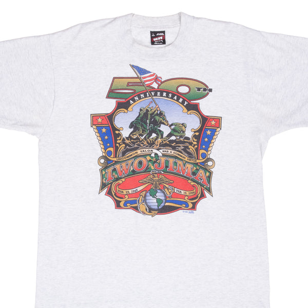Vintage Usmc 50Th Anniversary Iwo Jima Tee Shirt 1994 Size Large Made In Usa With Single Stitch Sleeves