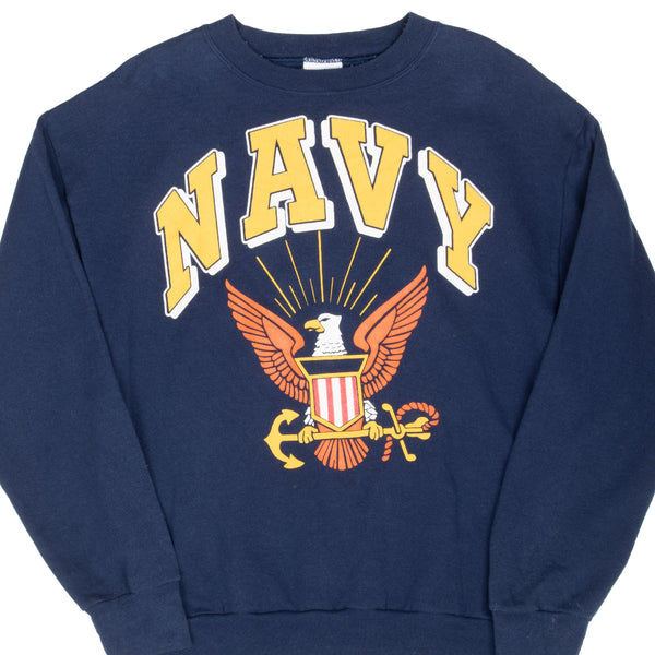Vintage Usn Us Navy Blue Sweatshirt 1990S Large Made In Usa