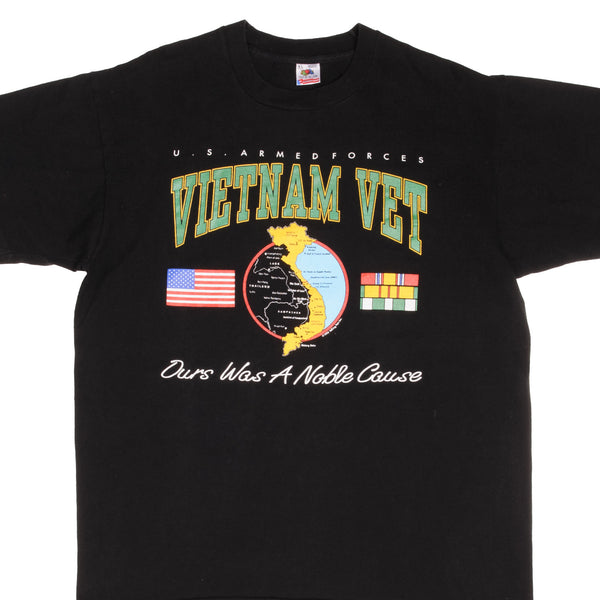 Vintage US Army Vietnam Veteran Our Was A Noble Cause Tee Shirt 1992 Size XL Made In USA With Single Stitch Sleeves