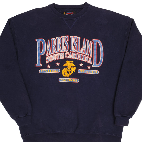 Vintage USMC Parris Island South Carolina 1990S Sweatshirt Size XL Made In USA