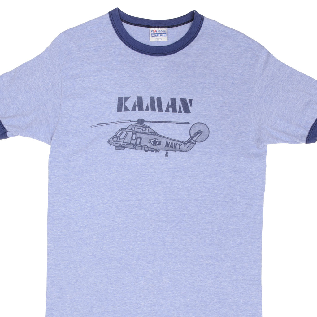 Vintage USN US Navy Kaman Tee Shirt 1980S Size Medium Made in USA With Single Stitch