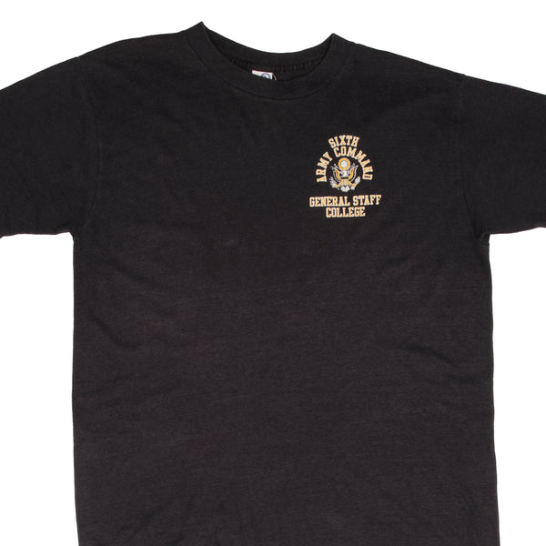 Vintage Us Army 6Th Army Command General Staff College Tee Shirt 1980S Size Large Made In Usa With Single Stitch Sleeves