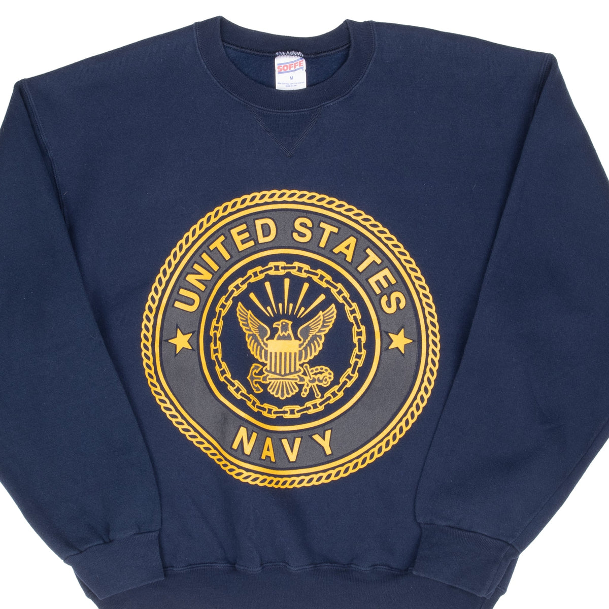 VINTAGE USN UNITED STATES NAVY BLUE SWEATSHIRT 2000S MEDIUM MADE