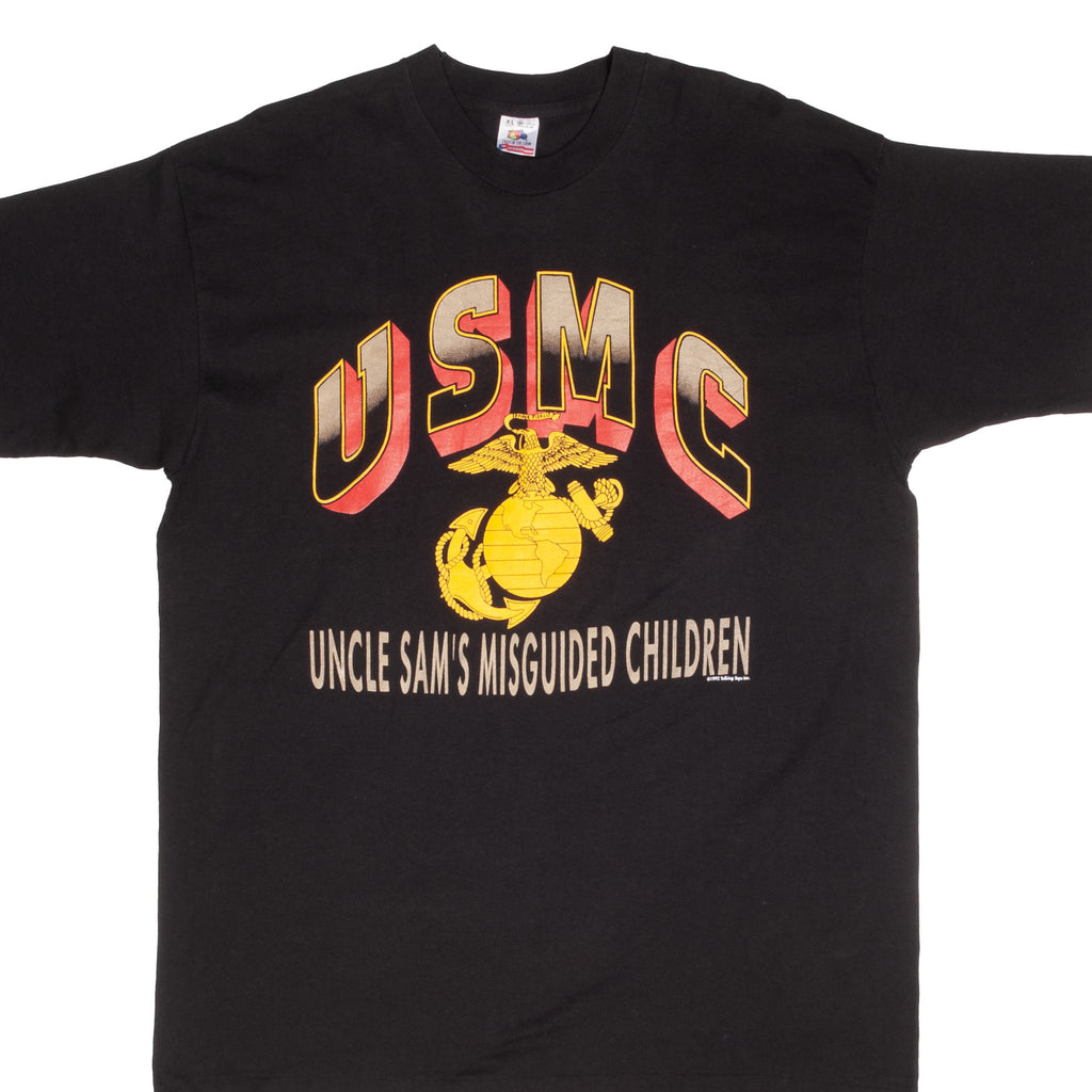 Vintage USMC United States Marines Corporation 1993 Uncle Sam's Misguided Children Tee Shirt Size XL Made In USA