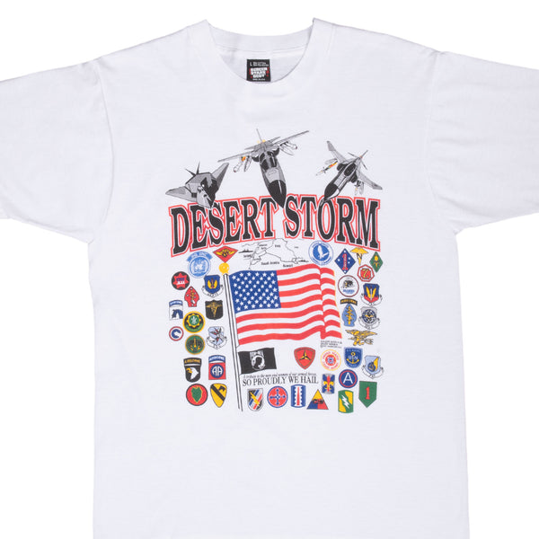 Vintage Operation Desert Storm Tee Shirt 1991 Size Medium Made In Usa With Single Stitch Sleeves