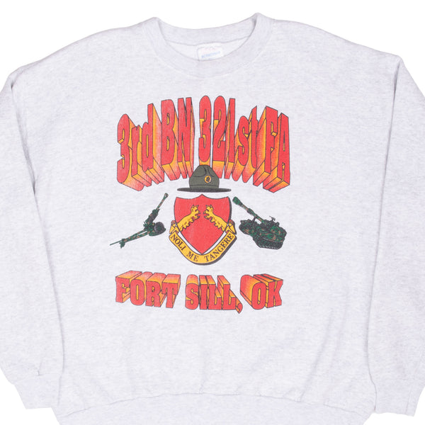 Vintage Us Army 3Rd Bn 321St Fa Fort Still Ok Sweatshirt 1990S Size XL