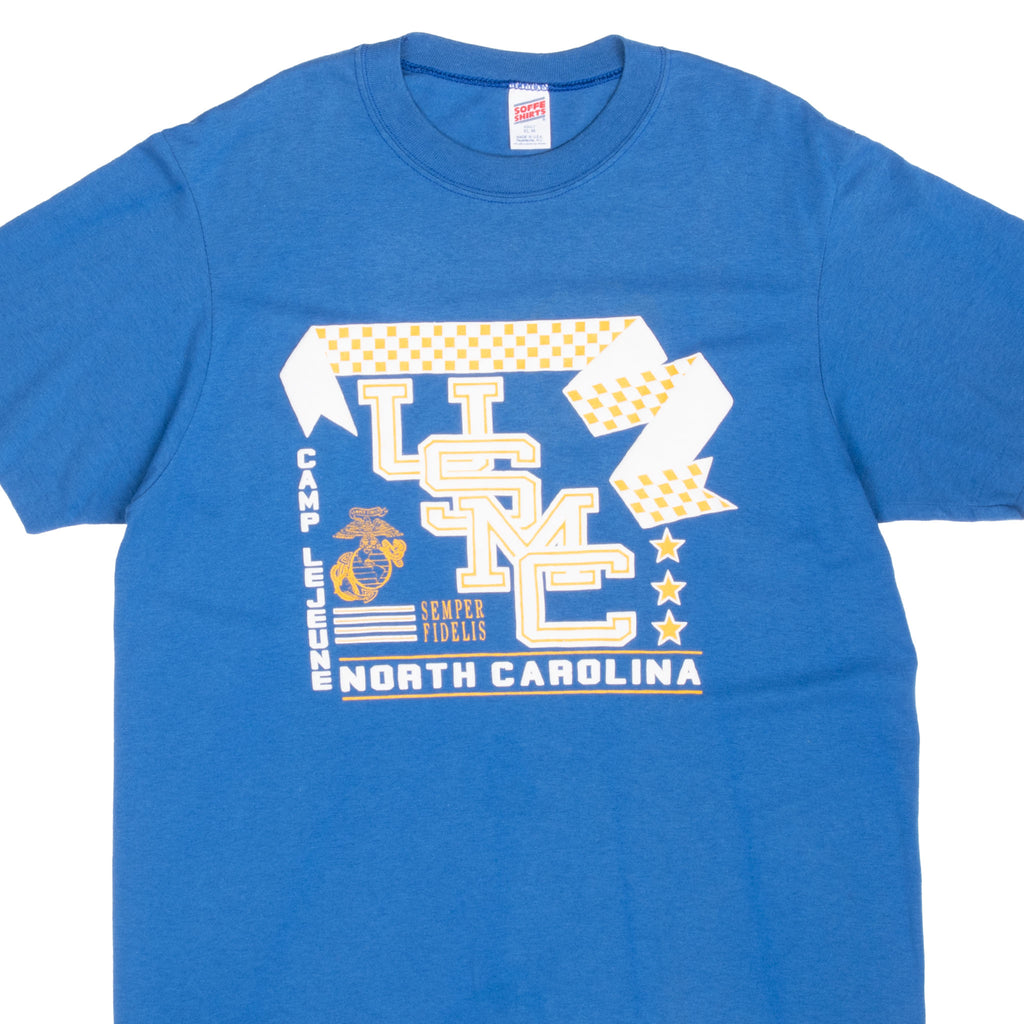 Vintage Usmc Camp Lejeune North Carolina Tee Shirt Early 1990S Large Made In Usa With Single Stitch Sleeves