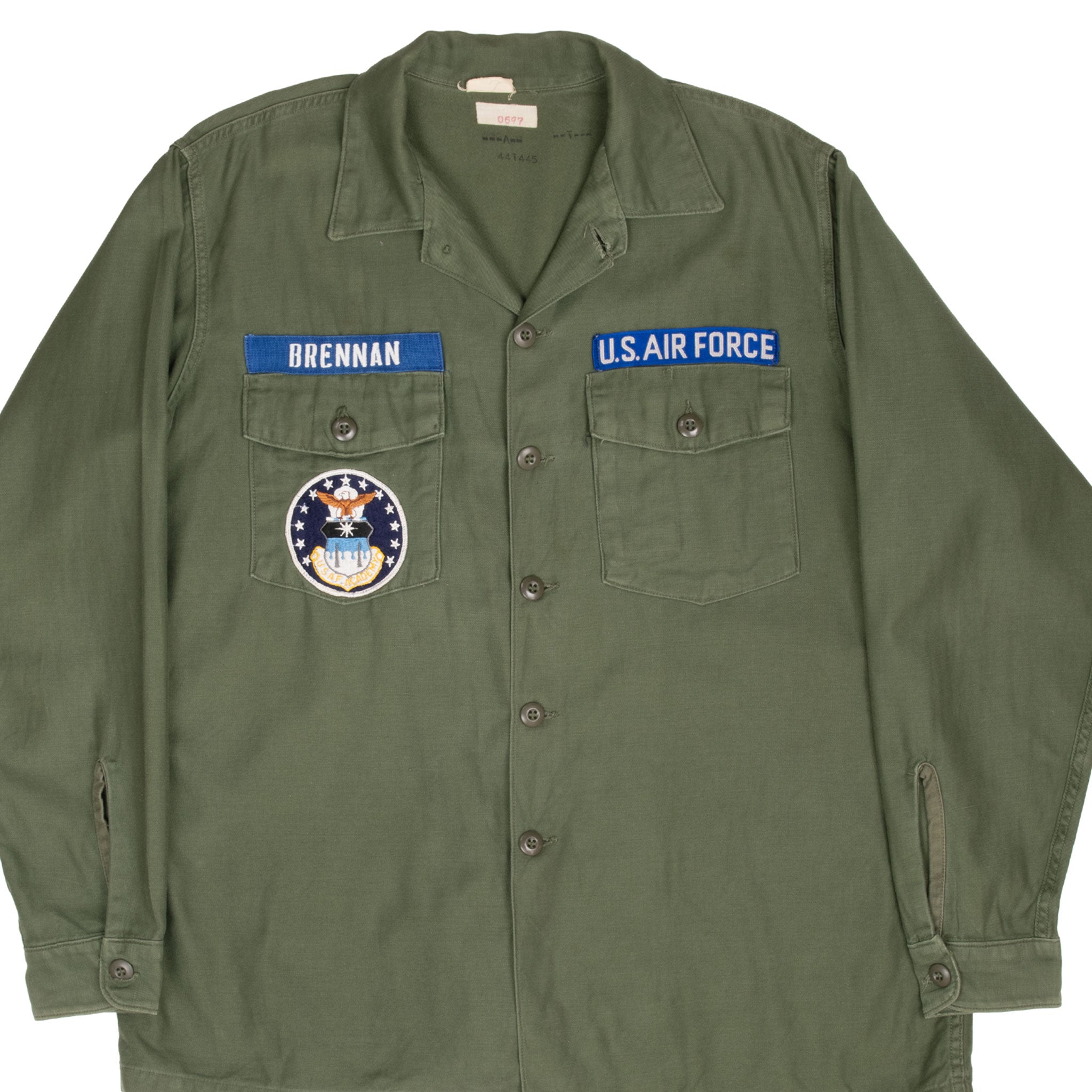 VINTAGE USAF 1967 VIETNAM WAR UTILITY SATEEN SHIRT P64 PATCH SIZE