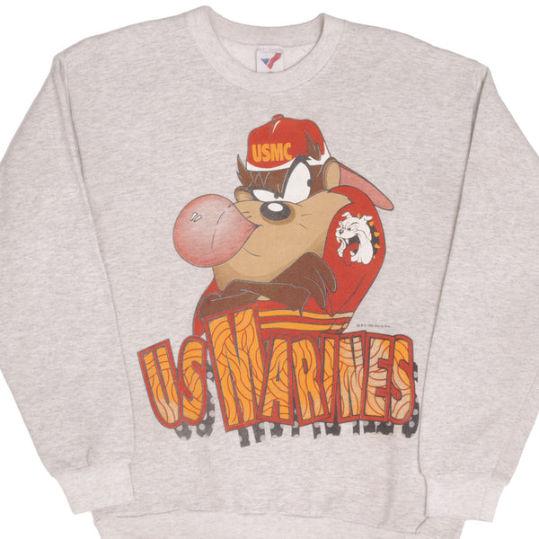 Vintage USMC Looney Tunes Taz 1993 Sweatshirt Size Medium Made In Usa
