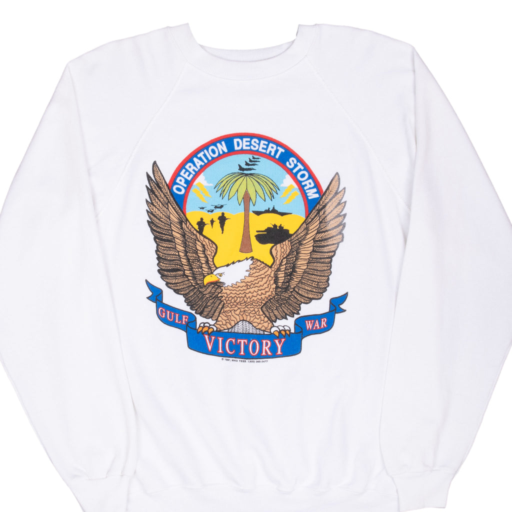 Vintage Us Army Desert Storm Operation Sweatshirt 1991 Size Large Made In Usa