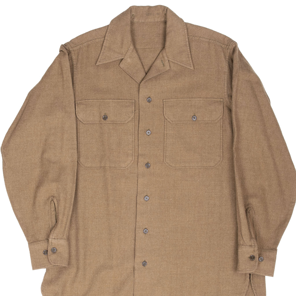 Vintage Us Army Wool Shirt Post Ww2 Shirt Size 15X33
