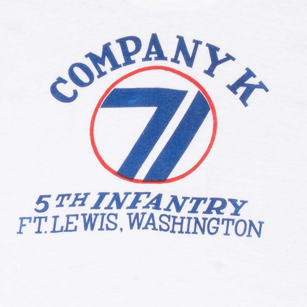 Vintage Company K 5Th Infantry Ft Lewis Washington 1950S Russell Southern Tee Shirt Size Medium With Single Stitch Sleeves