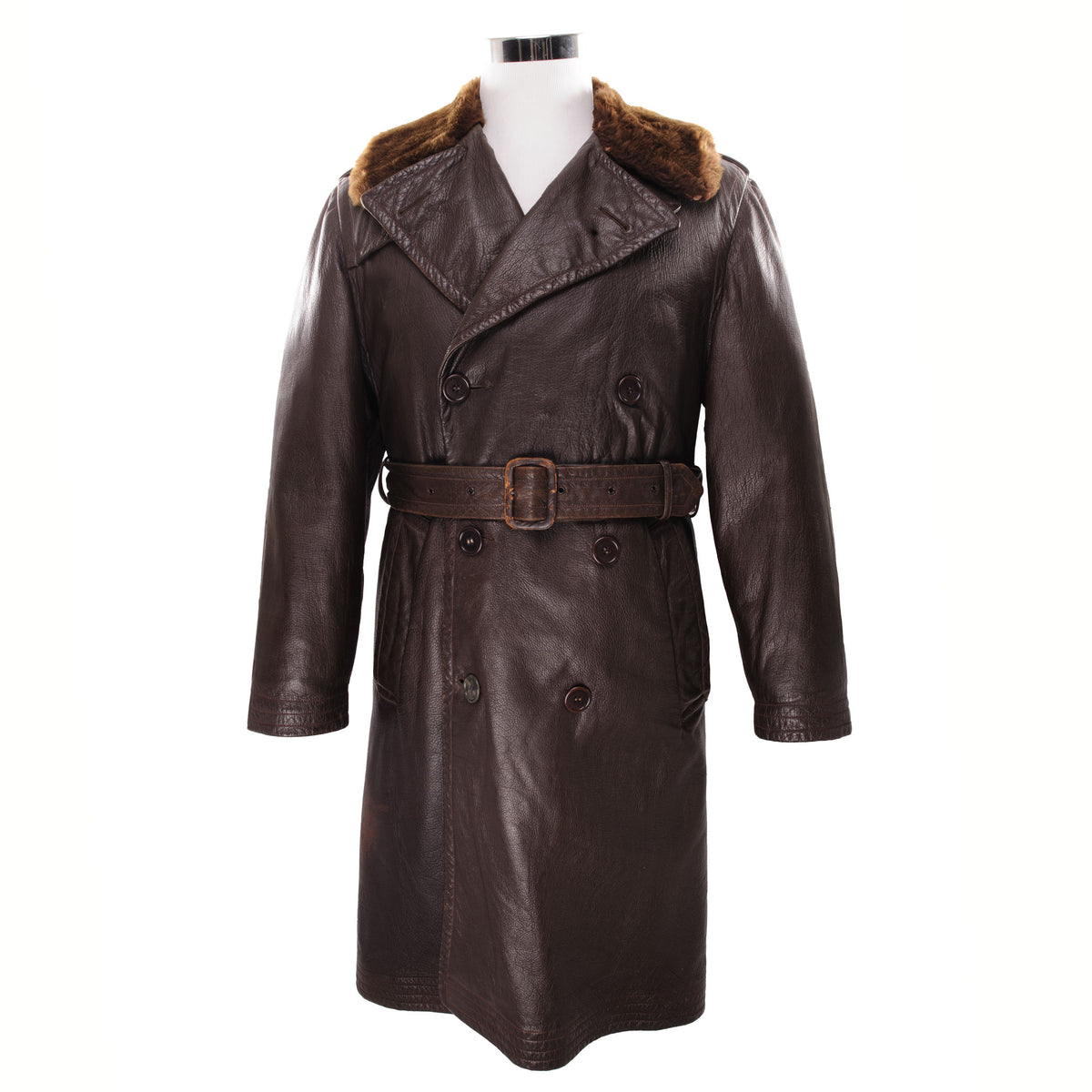 US.NAVY / コート/--/レザー/BRW/無地/M-69F ヴィンテージ 米海軍 M69F レザー輸送機用コート 1940 年代 WW2 サイズ