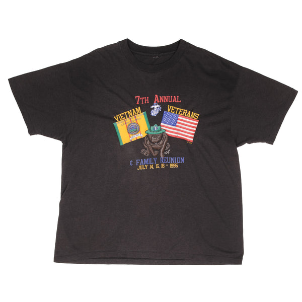 Vintage 7Th Annual Kansas Vietnam Veteran Reunion Tee Shirt 1995 Size XL