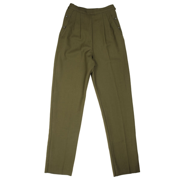 Vintage Us Army Utility Trousers Pants Women's Wool Slacks 1976 Size 12 W27 L34  DSA100-76-C-1946