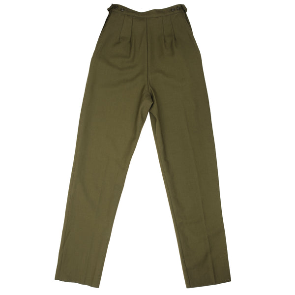 Vintage Us Army Utility Trousers Pants Women's Wool Slacks 1976 Size 12 W27 L34  DSA100-76-C-1946