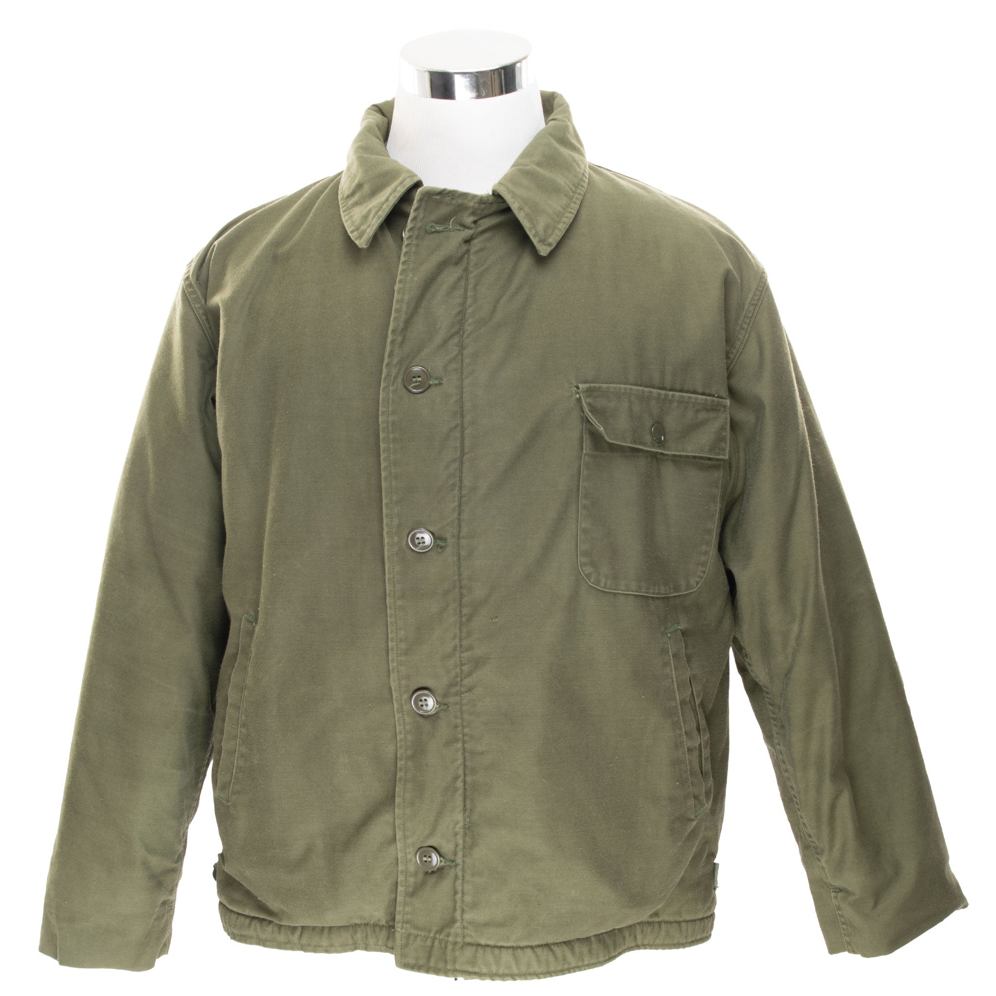 VINTAGE USN US NAVY A2 DECK JACKET COLD WEATHER 1980 SIZE XL