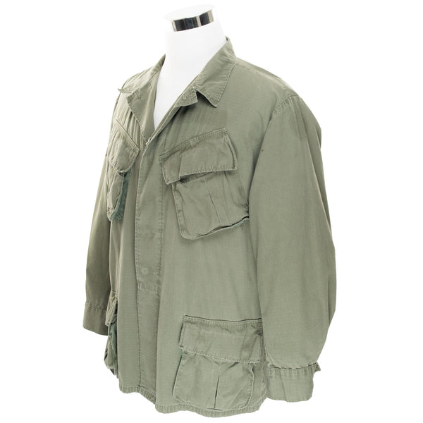 VINTAGE US ARMY TROPICAL COMBAT JACKET RIP STOP 5TH PAT 1969 VIETNAM LARGE REG