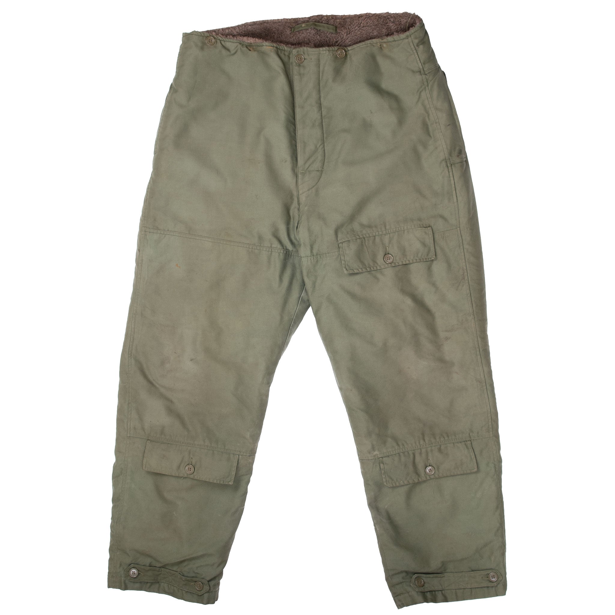 VINTAGE USAAF FUR LINED FLYING TROUSERS TYPE A-10 A10 WW2 ERA SIZE