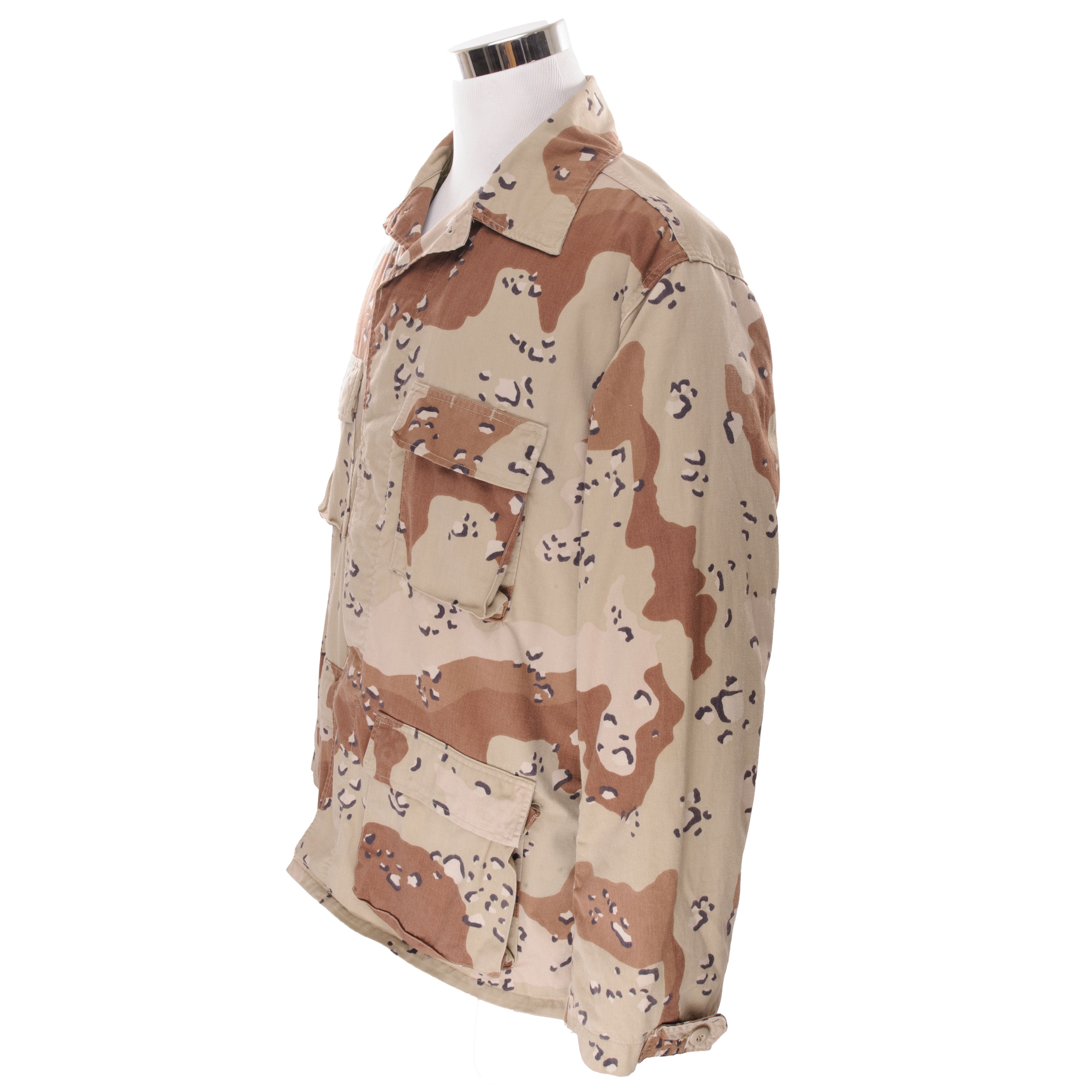 VINTAGE US ARMY DESERT CAMO CHOCOLATE CHIP JACKET 1990 LARGE LONG ...