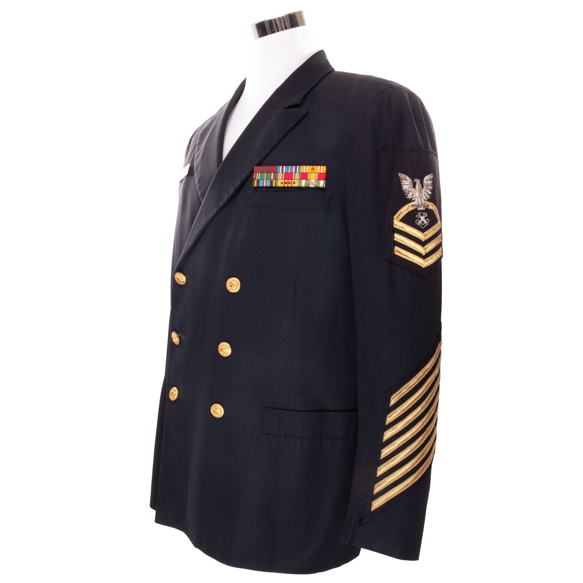 VINTAGE USN NAVY UNIFORM DRESS JACKET POST VIETNAM WAR BUILLON PATCH S –  Rare Gear USA