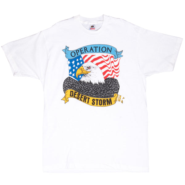 Vintage Operation Desert Storm Tee Shirt 1990S Size Large With Single Stitch Sleeves