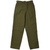 Front view of olive green US Army M51 wool field trousers with slant pockets and waist adjusters.