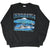 Full front view of black USS Ingraham FFG-61 sweatshirt with blue, white and gray graphic.