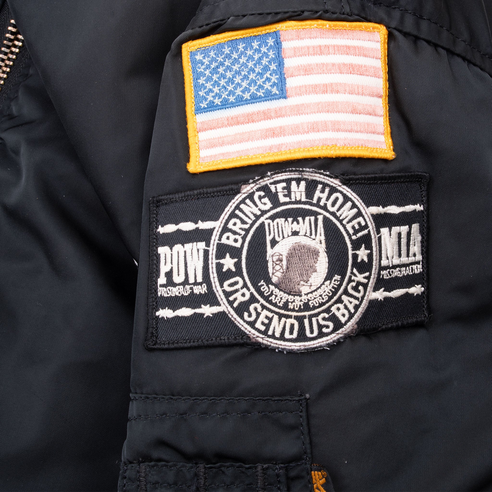 VINTAGE USAF MA-1 MA1 ALPHA INDUSTRIES FLIGHT JACKET PATCHED SIZE
