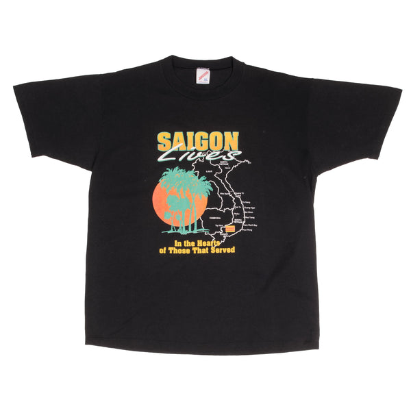 Vintage US Army Vietnam Veteran Saigon Lives POW MIA Tee Shirt 1992 Size Large Made In USA With Single Stitch Sleeves