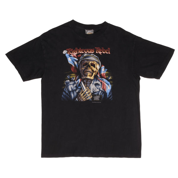 Vintage US Military Righteous Rebel Confederate Flag 1990s Tee Shirt Size Large