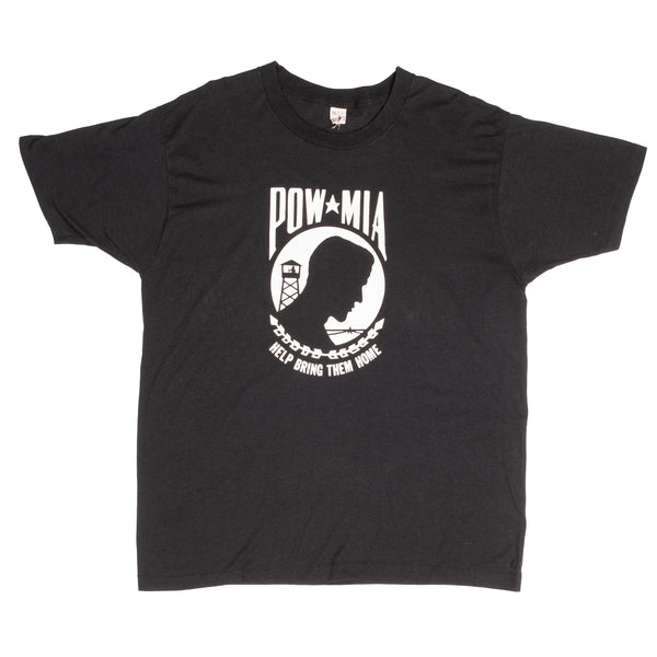 Vintage POW-MIA (Prisoner Of War Missing In Action) You Are Not Forgotten Tee Shirt Size XL Made In USA With Single Stitch Sleeves.