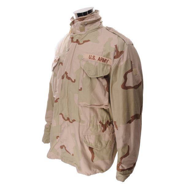 Vintage Us Army M65 Field Jacket Desert Camouflage 1989 Operation Desert Storm Size Medium Regular With Patch DLA 100-89-C-0436