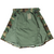 Open US Army M65 Woodland camo field jacket showing the green interior with liner removed