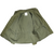Inside view of the olive green US Army woman's field jacket with lining, seams and label